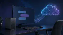 ਦਿੱਖ ਰਹੇ data paths ਰਾਹੀਂ cloud service ਨਾਲ ਜੁੜਿਆ local AI workstation